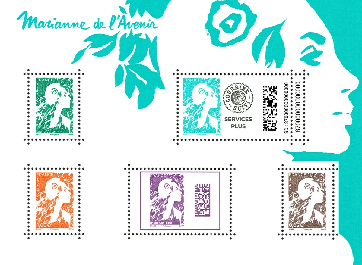 Bloc : 5 timbres Marianne de l'avenir