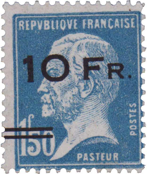 Timbre: Type Pasteur. Surchargé