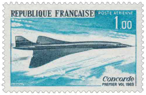 Timbre : Concorde PREMIER VOL 1969