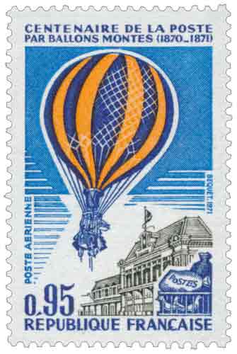 Timbre : CENTENAIRE DE LA POSTE PAR BALLONS MONTÉS (1870-1871)