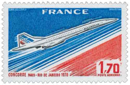 Timbre : CONCORDE PARIS-RIO DE JANEIRO 1976