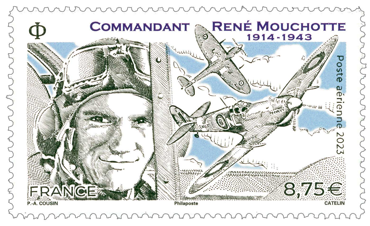 Timbre : COMMANDANT RENÉ MOUCHOTTE 1914 - 1943