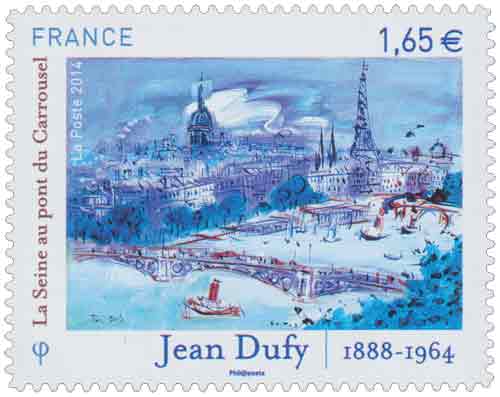Timbre : Jean Dufy - 1888 - 1964 La Seine au pont du Carrousel