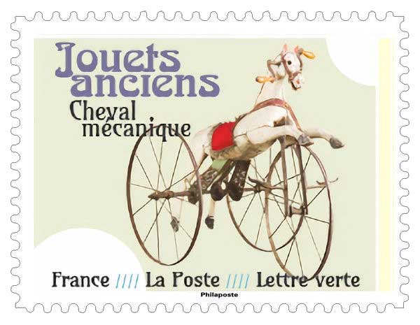 Timbre : JOUETS ANCIENS - cheval mécanique