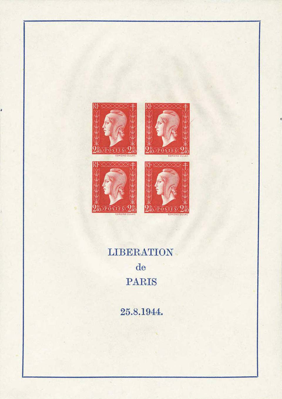 Timbre : LIBÉRATION de PARIS 25.8.1944