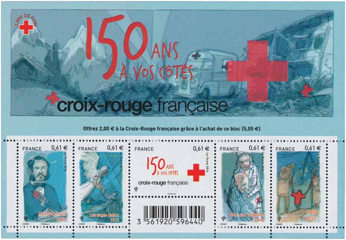Bloc  : Croix-Rouge  2014 -  Croix-Rouge française 150 ans