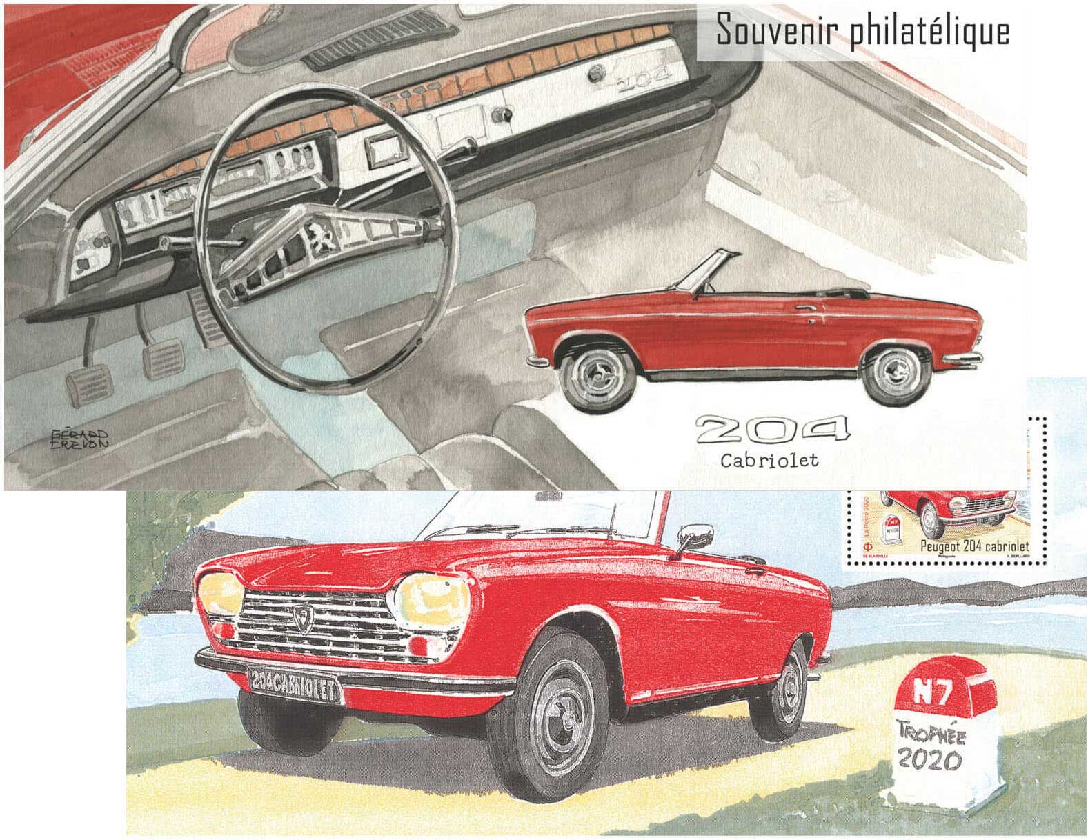 Souvenir philatélique - 204 Cabriolet