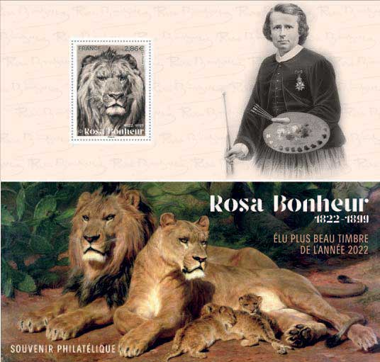 Souvenir Philatélique : Rosa BONHEUR 1822-1899 - Elu plus beau timbres de l'année 2022