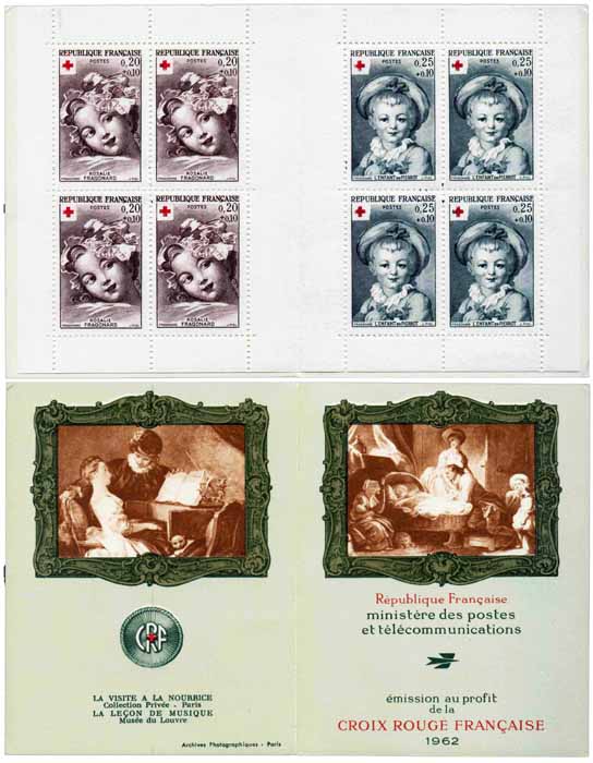 Carnet : Croix-Rouge  1962 - Reproductions d'œuvres de Fragonard