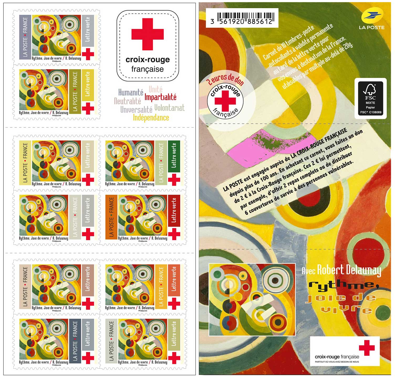 Carnet : Croix-Rouge française 2020  - Rythme - Joie de Vivre / R.Delaunay