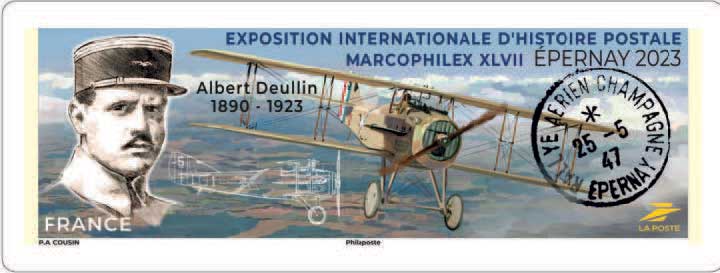Timbre :  EXPOSITION INTERNATIONALE D'HISTOIRE POSTALE MARCOPHILEX XLVII ÉPERNAY 2023