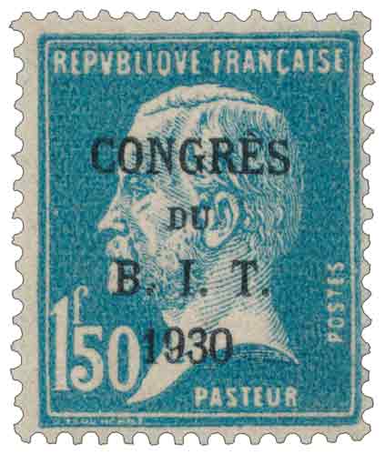 Timbre : PASTEUR CONGRES DU B.I.T 1930