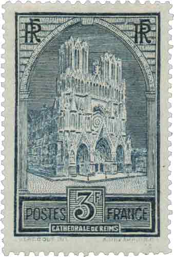 Timbre : CATHÉDRALE DE REIMS. Type I.