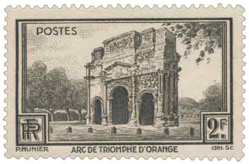 Timbre : ARC DE TRIOMPHE D'ORANGE