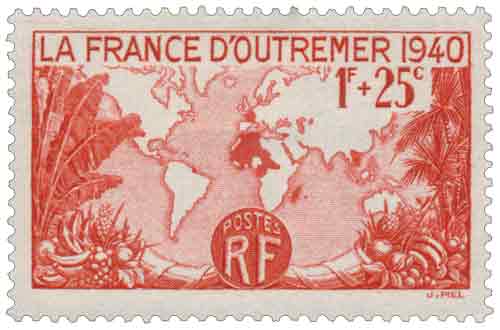 Timbre : LA FRANCE D’OUTREMER 1940