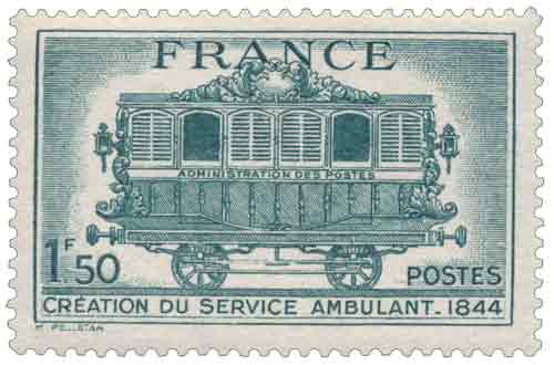 Timbre : CRÉATION DU SERVICE AMBULANT 1844