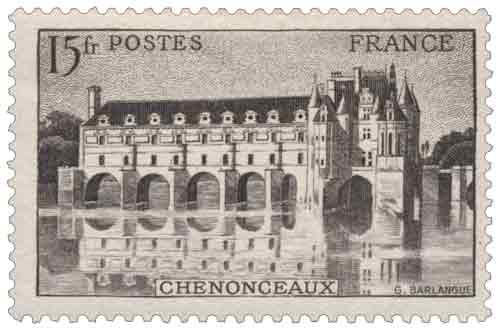 Timbre : Château de Chenonceau (15 fr)