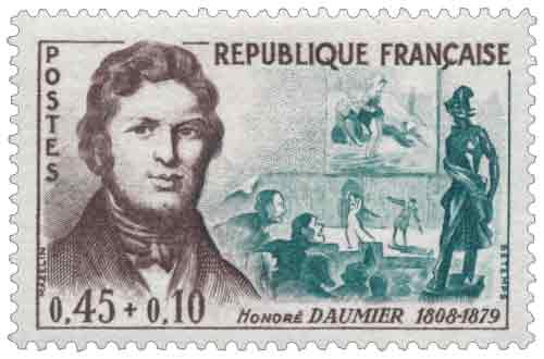 Timbre : HONORÉ DAUMIER 1808-1879