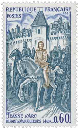 Timbre : JEANNE D'ARC DÉPART DE VAUCOULEURS 1429