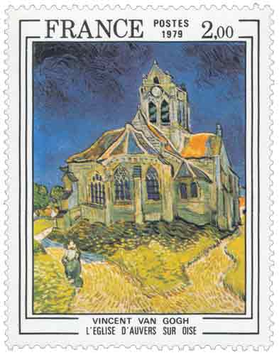 Timbre : VINCENT VAN GOGH L'ÉGLISE D'AUVERS SUR OISE