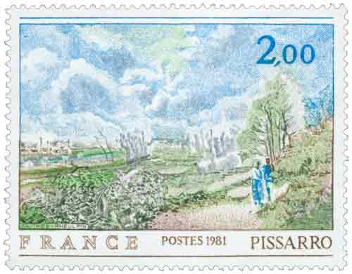 Timbre : La sente du chou de Camille Pissarro (1830-1903)