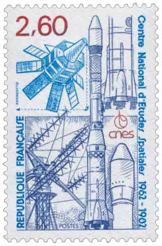 Timbre : Centre National d'Études Spatiales 1962-1982