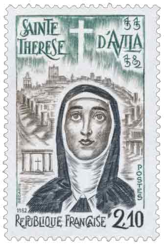 Timbre : 1982 SAINTE THÉRÈSE D'AVILA 1515-1582