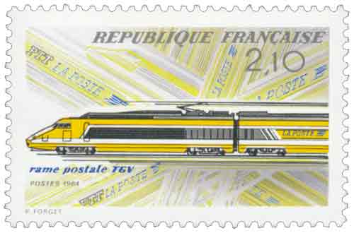 Timbre : 1984 rame postale TGV