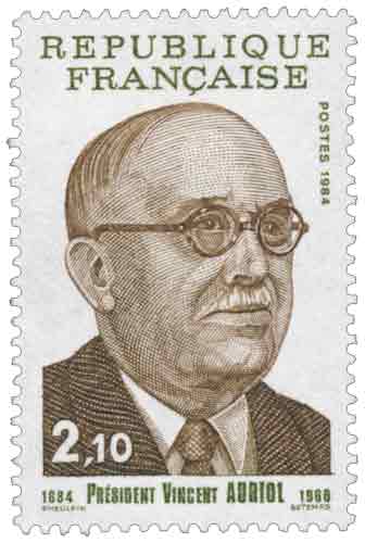 Timbre : 1984 PRÉSIDENT VINCENT AURIOL 1884-1966