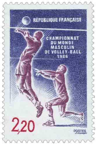 Timbre : CHAMPIONNATS DU MONDE MASCULIN DE VOLLEY-BALL 1986