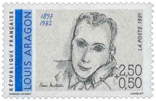 Timbre : LOUIS ARAGON 1897-1982