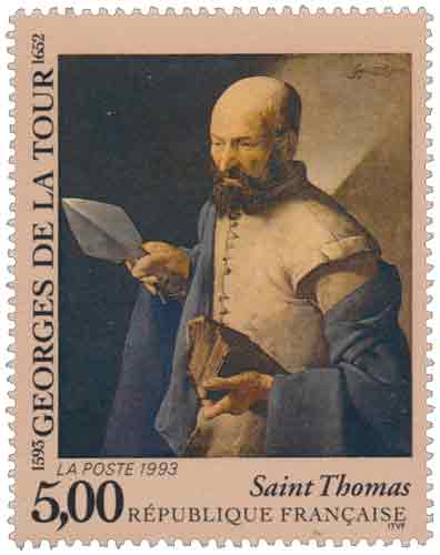 Timbre : GEORGES DE LA TOUR 1593-1652 Saint Thomas