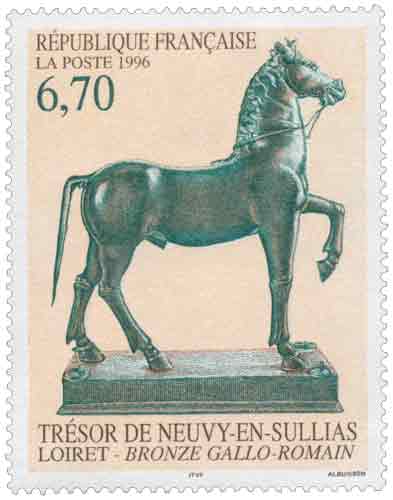 Timbre : TRÉSOR DE NEUVY-EN-SULLIAS LOIRET - BRONZE GALLO - ROMAIN