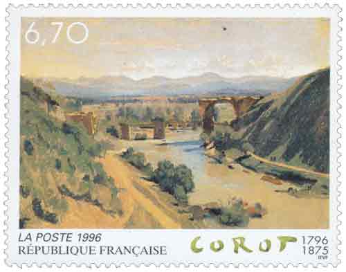 Timbre : Le pont de Narni - Corot 1796-1875