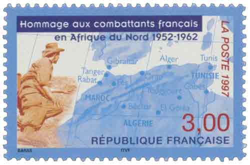 Timbre : Hommage aux combattants français en Afrique du Nord 1952-1962