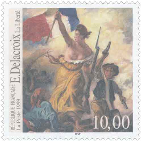 Timbre : La Liberté œuvre d'Eugène Delacroix (1798-1863)