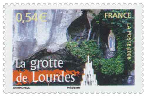 Timbre : La grotte de Lourdes