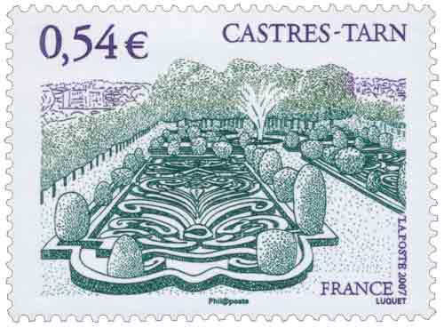 Timbre : Jardins de l'Évêché CASTRES - TARN