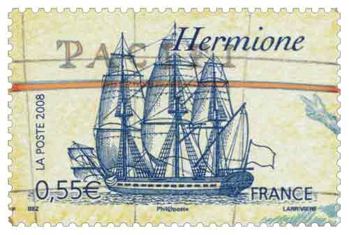 Timbre : L’Hermione, du marquis de La Fayette (1757–1834)