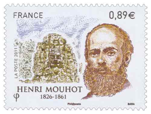 Timbre : HENRI MOUHOT 1826 - 1861