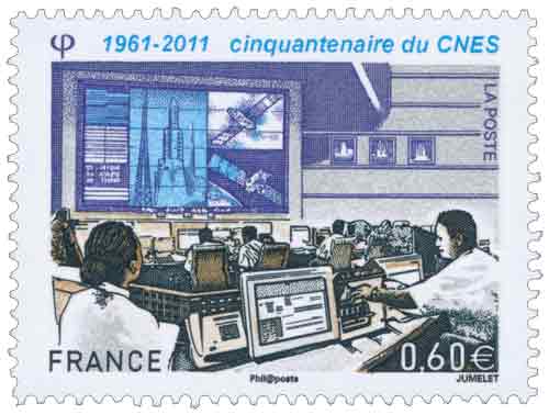 Timbre : 1961 - 2011 cinquantenaire du CNES