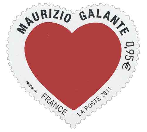 Timbre : Cœur Maurizio Galante “Grave tes initiales d’amour”