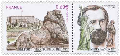 Timbre : TERRITOIRE DE BELFORT aux défenseurs de Belfort 1870-1871