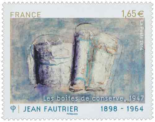 Timbre : Jean Fautrier 1898-1964 Les boîtes de conserve 1947