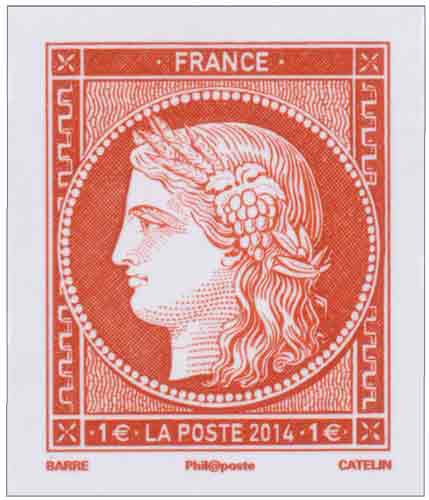 Timbre : Salon du timbre 2014 - Paris - Cérès 1849