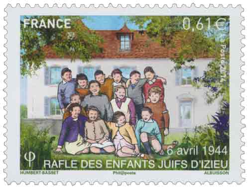 Timbre : Rafle des enfants juifs d’Izieu 6 avril 1944