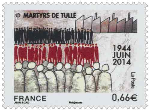 Timbre : Les martyrs de Tulle 1944 juin 2014