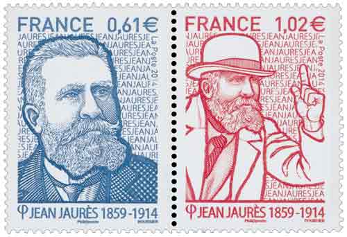 Timbre : diptyque Jean Jaurès (1859-1914)