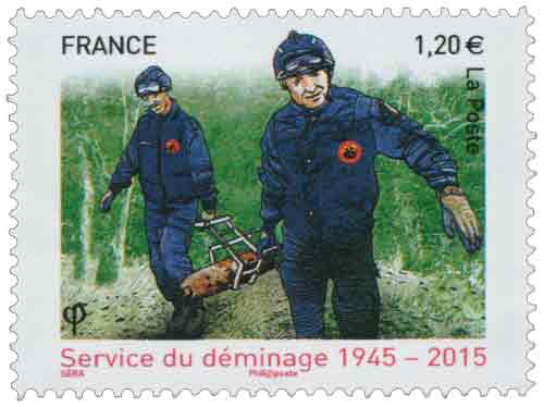 Timbre : Service du déminage 1945-2015