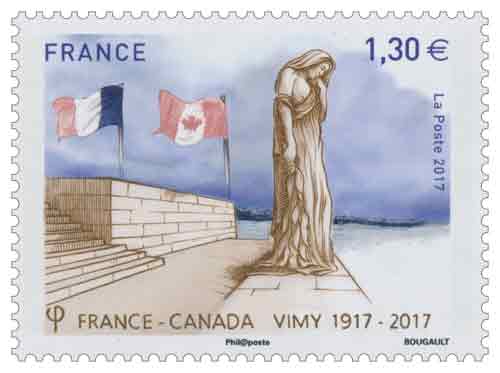 Timbre : France - Canada - Vimy 1917 - 2017